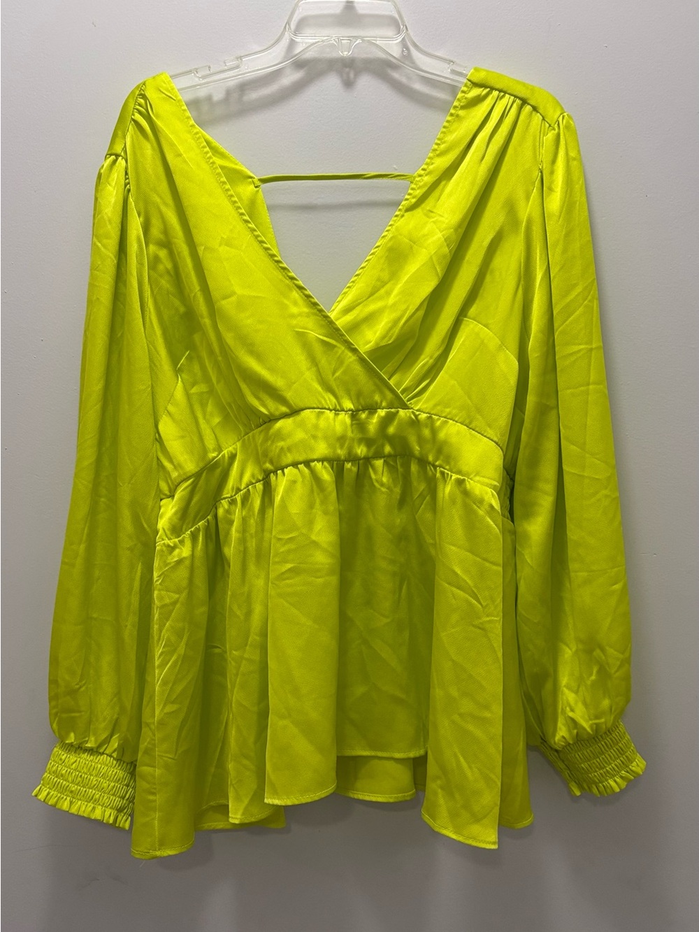 torrid Neon Lime V-Neck Peplum Blouse